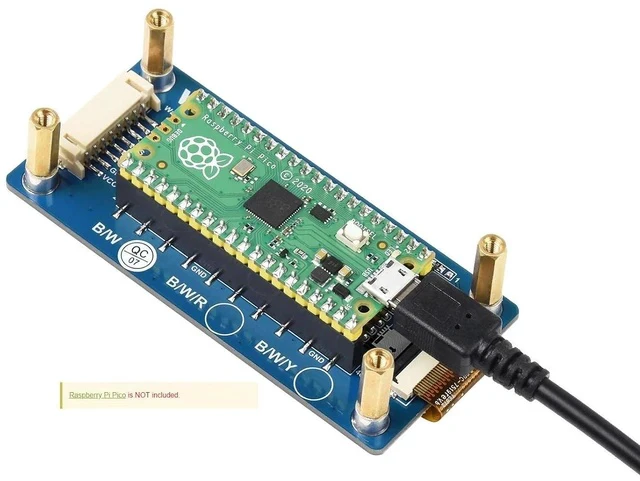 Alt view image 5 of 5 - 2.9inch E-Ink Display HAT 296×128 Pixels Black White Two Color E-Paper Module epaper Screen for Raspberry Pi Pico Microcontroller Board,SPI Interface,Support Partial Refresh