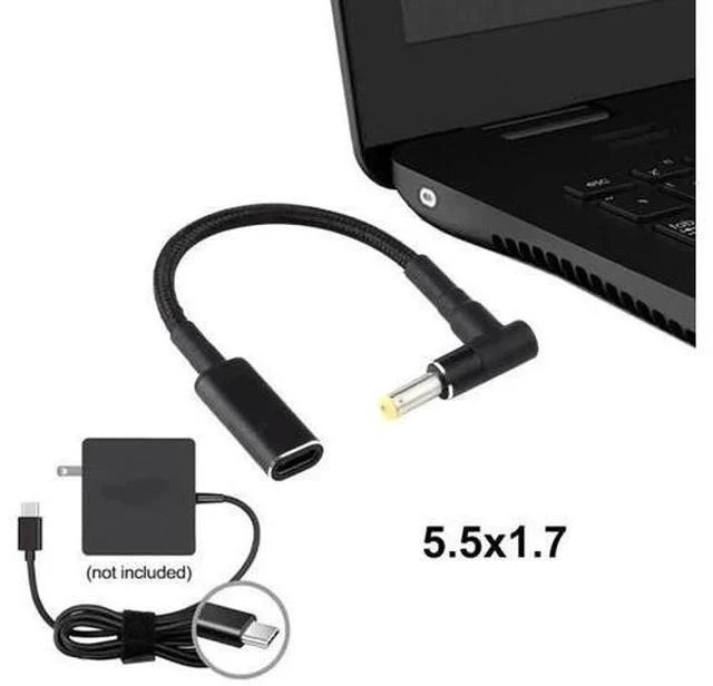 Alt view image 4 of 5 - Right Angle DC 4.8×1.7mm to USB-C PD 100W Nylon Braided Power Cable | 18.5V~20V Fixed Voltage Trigger Cord