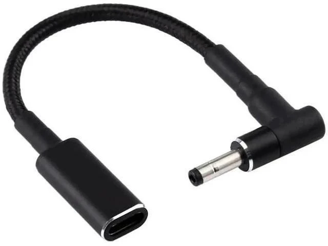 Main image of PD 100W Right Angle 4.0×1.35mm DC to USB-C Nylon Braided Power Cable, 18.5V~20V Fixed Voltage Trigger Cord