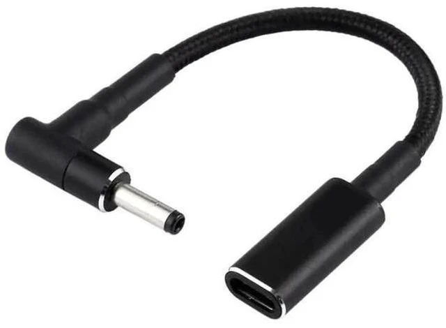 Alt view image 3 of 5 - PD 100W Right Angle 4.0×1.35mm DC to USB-C Nylon Braided Power Cable, 18.5V~20V Fixed Voltage Trigger Cord