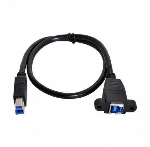 Alt view image 2 of 7 - 0.5m USB3.0 SuperSpeed Panel Mount Type-B Female to Type-B Male Extension Cable