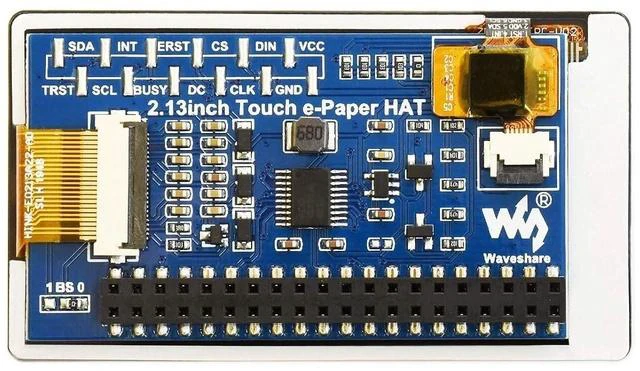 Alt view image 2 of 7 - 2.13inch Touch e-Paper HAT 250×122 Pixels Black White e-Ink Display Module eink Screen for Raspberry Pi 4B/3B+/3B/2B/Zero/Zero W/Zero WH, SPI Interface,Partial Refresh
