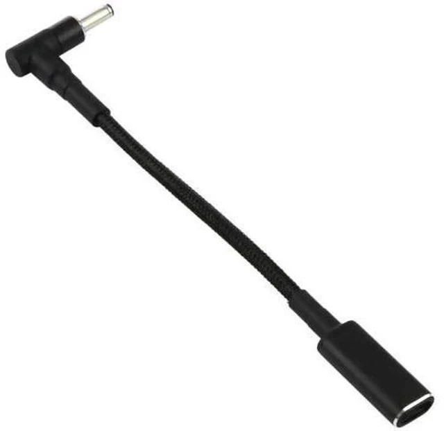 Alt view image 2 of 5 - Right Angle 4.0×1.35mm DC to USB-C Nylon Braided PD Trigger Cable | 100W, 18.5V~20V Fixed Output
