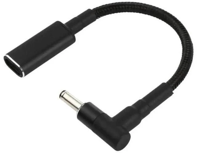 Alt view image 4 of 5 - Right Angle 4.0×1.35mm DC to USB-C Nylon Braided PD Trigger Cable | 100W, 18.5V~20V Fixed Output