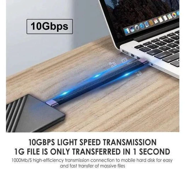 Alt view image 3 of 7 - 13cm Flat FPC USB3.1 Gen2 Type-A Female to Type-A Male Extension Cable | 10Gbps Slim Flexible Cord for Laptop & Desktop