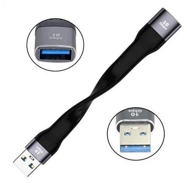 Alt view image 4 of 7 - 13cm Flat FPC USB3.1 Gen2 Type-A Female to Type-A Male Extension Cable | 10Gbps Slim Flexible Cord for Laptop & Desktop