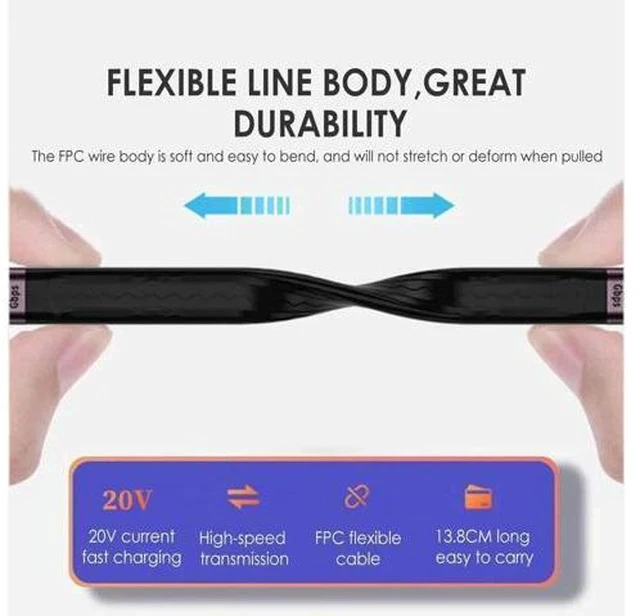 Alt view image 7 of 7 - 13cm Flat FPC USB3.1 Gen2 Type-A Female to Type-A Male Extension Cable | 10Gbps Slim Flexible Cord for Laptop & Desktop