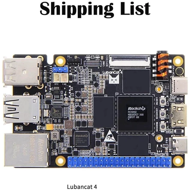 Alt view image 2 of 7 - Lubancat 4 Mini PC RK3588S2 Development Board: 4/8/16GB LPDDR4 RAM, 6T NPU, Gigabit Ethernet, 8K Codec, Raspberry Pi 5 Alternative (8G+64G,Single Motherboard)