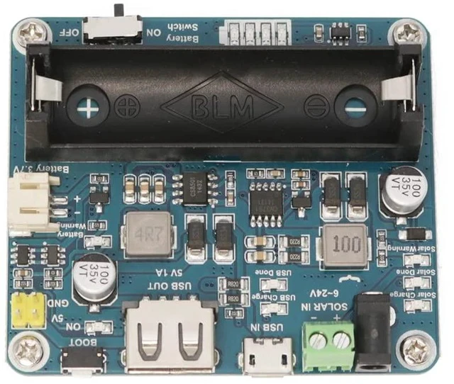 Alt view image 2 of 6 - Solar Power Management Module for 6V~24V Solar Panel Supports Solar Panel/USB Connection Battery Charging Onboard MPPT Set Switch