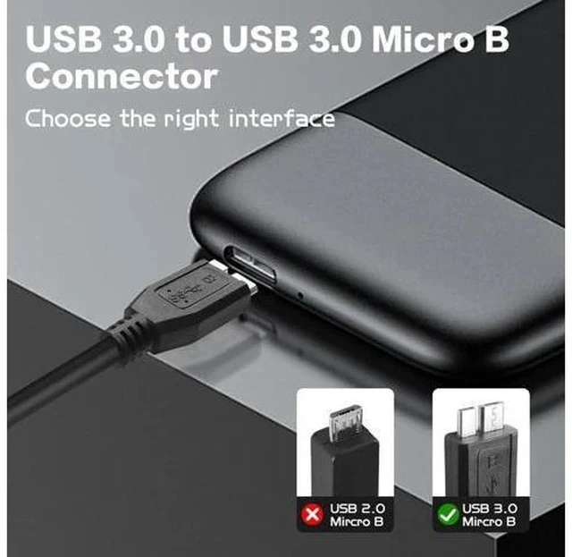 Alt view image 4 of 5 - 3FT Y-Shape USB3.0 Type-A Dual Male to Micro-B Cable | 5Gbps High Speed Data & Extra Supplemental Power Cord for 2.5" HDD/SSD