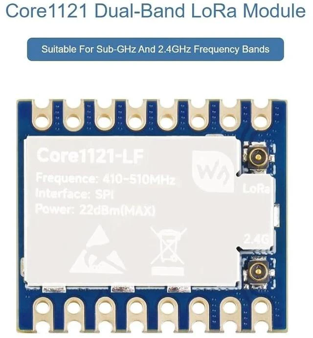 Alt view image 2 of 7 - Core1121 HF Dual-Band LoRa Module with Antenna Based on Low-Power LoRa LR1121 Transceiver,850-930MHz Frequency,Supports LoRa, (G) FSK, and LR-FHSS Modulation Schemes