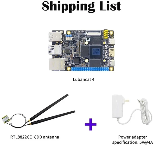 Alt view image 2 of 7 - Lubancat 4 Mini PC RK3588S2 Development Board: 4/8/16GB LPDDR4 RAM, 6T NPU, Gigabit Ethernet, 8K Codec, Raspberry Pi 5 Alternative (8G+64G,High-Speed WiFi Package)