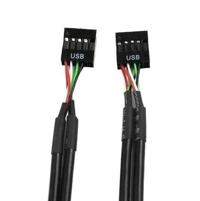 Alt view image 4 of 4 - 30cm USB2.0 9Pin Motherboard Header Splitter Cable, 1 to 2 Internal USB Extension Adapter