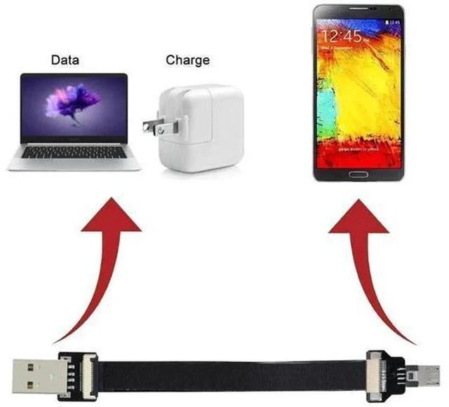 Alt view image 3 of 7 - 1.0M Flat Ribbon Micro USB Male to Male Extension Cable | USB2.0 Flexible Flex Cord