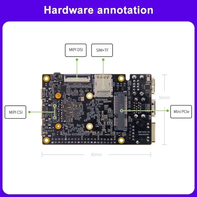 Alt view image 3 of 7 - Lubancat 4 Mini PC RK3588S2 Development Board: 4/8/16GB LPDDR4 RAM, 6T NPU, Gigabit Ethernet, 8K Codec, Raspberry Pi 5 Alternative (8G+64G,4G Mobile Communication Package)