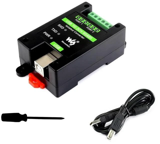 Main image of USB to 2CH RS485 Isolated ConverterIndustrial Grade USB to RS485 Adapter Onboard Original FT2232HL Chip,Supports Win11/10/8.1/8/7, MacOS, Linux, Android,Transmission Distance Up to 1.2km,