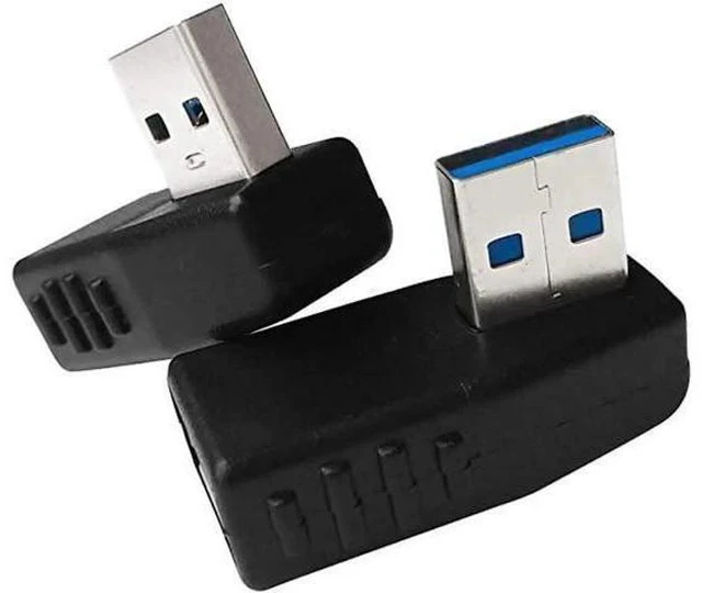 Alt view image 2 of 4 - 90 Degree Left & Right Angle USB 3.0 Male to Female Extension Adapter