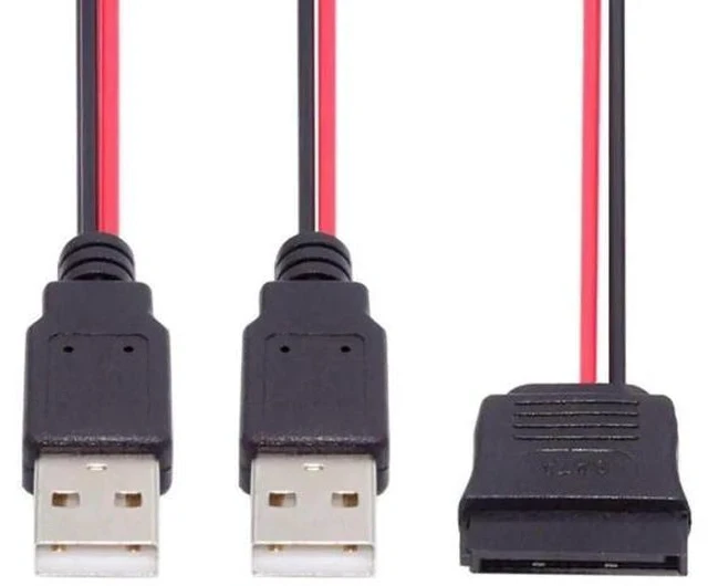 Alt view image 5 of 6 - SATA 15Pin 1-to-2 Splitter Power Cable, SATA to Dual USB2.0 5V 2A Cord for 2.5 Inch SATA HDD & SSD