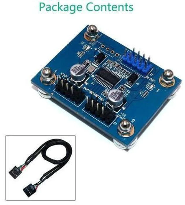 Alt view image 7 of 7 - 30CM 180-Degree USB2.0 9Pin Motherboard Header 1-to-2 Y Splitter Cable | Single Male Header to Dual USB2.0 Male Internal Expansion Cord