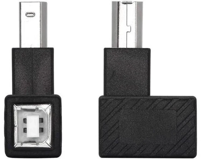 Alt view image 2 of 5 - 2 Pack 90 Degree Right Angle USB 2.0 Type-B Male to Female Printer Adapter, 480Mbps Plug & Play Connector for PC and Printers
