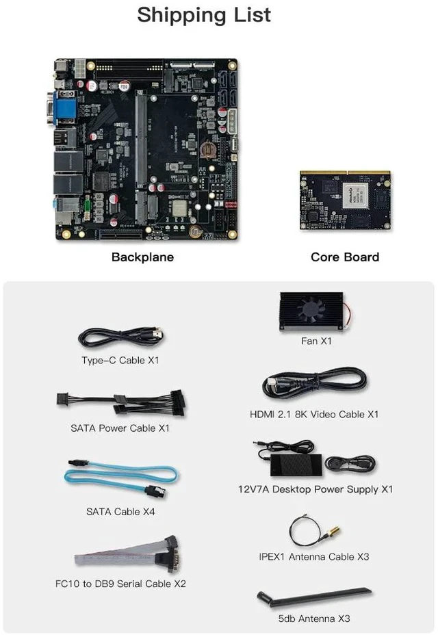 Alt view image 2 of 7 - ITX-3588J Mini-ITX 8K AI Mainboard 16GB RAM 128GB EMMC HDMI2.1 DP POE Power Android 12 Ubuntu