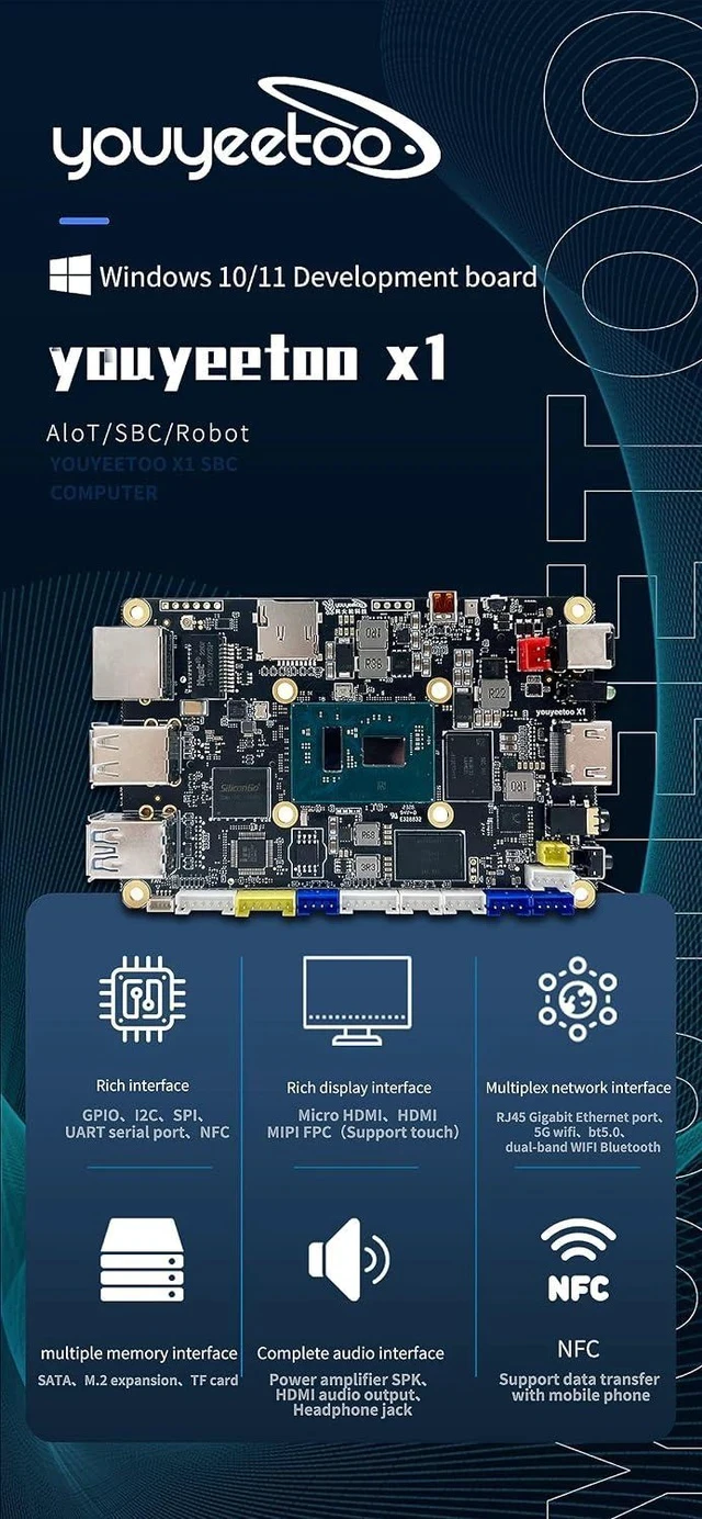 Alt view image 4 of 7 - X1 (8+128GB) N5105 Single Board Computer with Customised Metal case