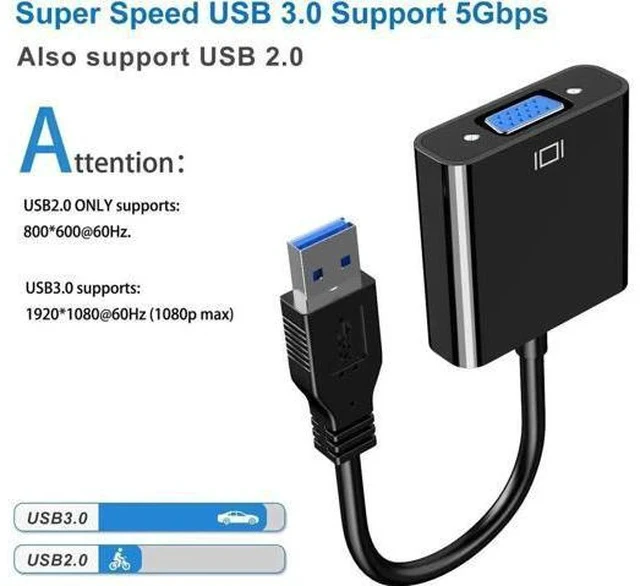 Alt view image 4 of 7 - USB 3.0 to VGA Adapter, Multi-Display Video Converter for PC, Laptop, Monitor, Projector & HDTV
