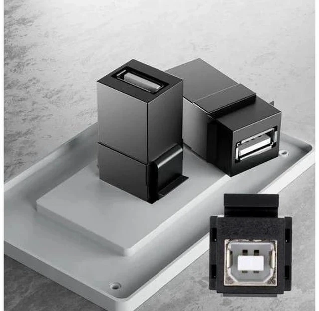 Alt view image 6 of 7 - USB2.0 Type-A Female to Type-B Female Keystone Jack Coupler Adapter for Wall Plate & Panel Cabling
