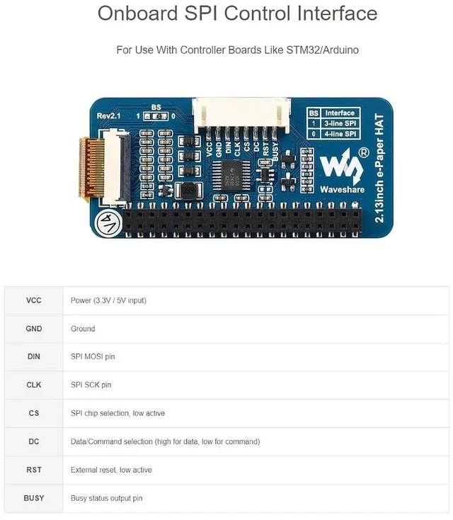 Alt view image 4 of 7 - Three Color 2.13inch E-Ink Display HAT (B), 212x104 Resolution 3.3V/5V Red Black White E-Paper Display Screen for Raspberry Zero/Zero W/Zero WH/2B/3B/3B+ SPI Interface,Full Refresh