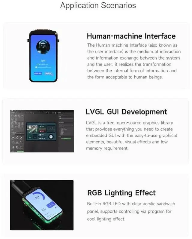 Alt view image 4 of 7 - 2 Pack ESP32-C6 1.47inch Display Development Board 172×320 Resolution 262K Color LCD, 32-bit RISC-V Processor,Supports Wi-Fi 6(802.11 b/g/n) and Bluetooth 5 (LE)