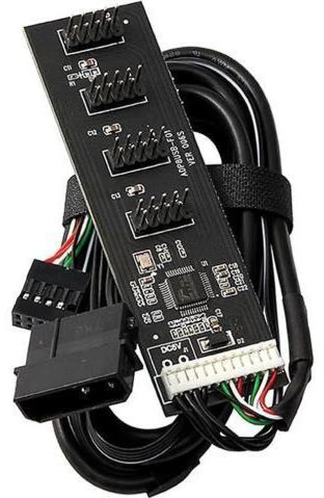 Alt view image 4 of 5 - 1.64FT USB 2.0 9Pin Header 1 to 4 Port Splitter, 4-Port Motherboard Hub Adapter with Molex Power