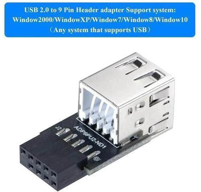 Alt view image 3 of 7 - 9Pin USB 2.0 Header 1 to 2 Port Dual Layer Splitter Adapter for PC Motherboard