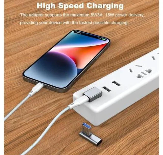 Alt view image 4 of 6 - 4 Pack 90 Degree USB A Male to USB C Female Adapter, Up/Down/Left/Right Angled USB-C Extender Converter Grey for Laptop, PC, USB Charger, Power Bank & More