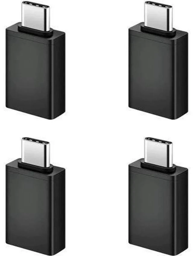 Main image of 4 Pack USB 3.0 USB-A Female to USB-C Male Adapter, Fast Charging & High Speed Data Converter Compatible with MacBook Pro, PC, iMac, iPad Air & All USB-C Devices