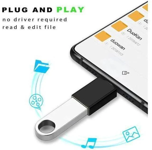 Alt view image 3 of 6 - 4 Pack USB 3.0 USB-A Female to USB-C Male Adapter, Fast Charging & High Speed Data Converter Compatible with MacBook Pro, PC, iMac, iPad Air & All USB-C Devices