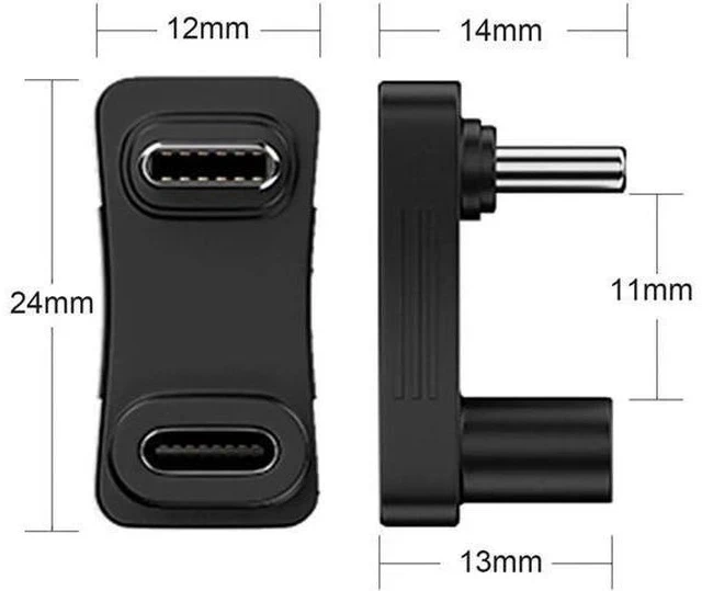 Alt view image 6 of 6 - 2 Pack 180 Degree U-Shaped USB C Male to Female Adapter, 10Gbps 100W PD Type-C Elbow Connector Compatible with Steam Deck, Switch, Laptop, Tablet, All USB-C Phones