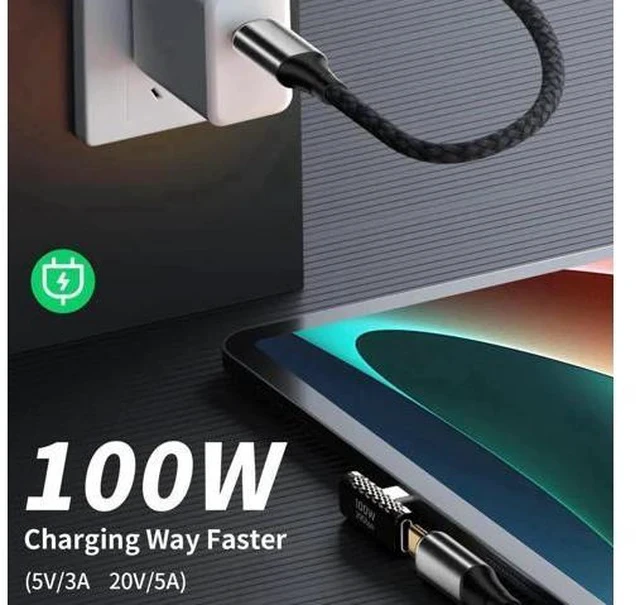 Alt view image 5 of 7 - 20Gbps USB C Right Angle Adapter 90 Degree USB-C Male to Female Converter, PD 100W Fast Charging Type C Elbow Connector Compatible with MacBook Pro, iPad Pro, Tablets & Phones, 1 Pack