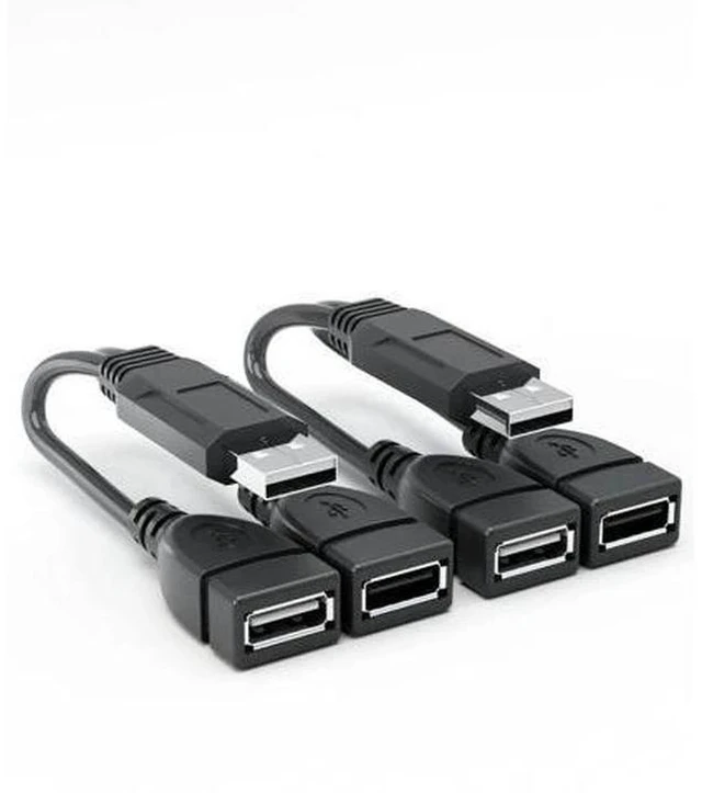 Main image of 2-Port USB 2.0 Male to Dual Female Splitter Cable, High Speed Data & Charging Cord for PC, Laptop, Car, TV, Xbox, External HDD