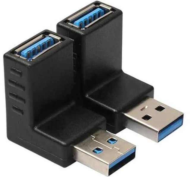 Alt view image 2 of 6 - 4 Pack 90 Degree USB 3.0 Male to Female Coupler, Multi-Angle Gender Changer Extender (Left/Right/Up/Down)