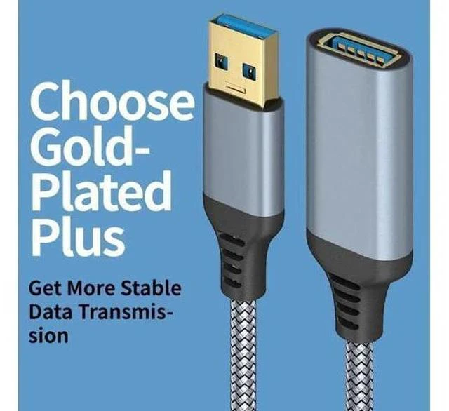 Alt view image 4 of 7 - USB 3.0 Extension Cable Type A Male to Female Extension Cord, High Data Transfer Compatible with USB Keyboard, Mouse, Flash Drive, Hard Drive Gray 16.4 ft.