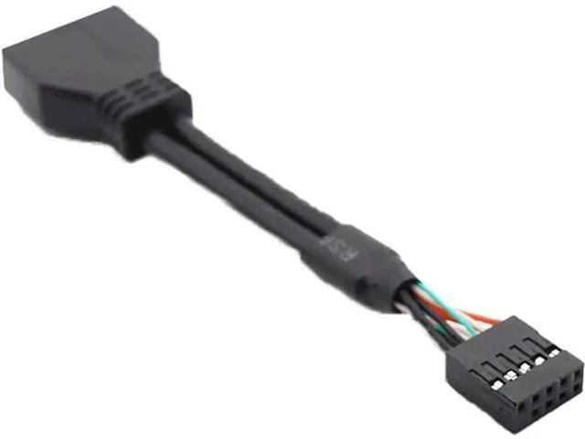Alt view image 3 of 3 - 2PC Black Mainboard Adapter Cable | USB2.0 9Pin Female to USB3.0 20Pin Male Internal Header Converter