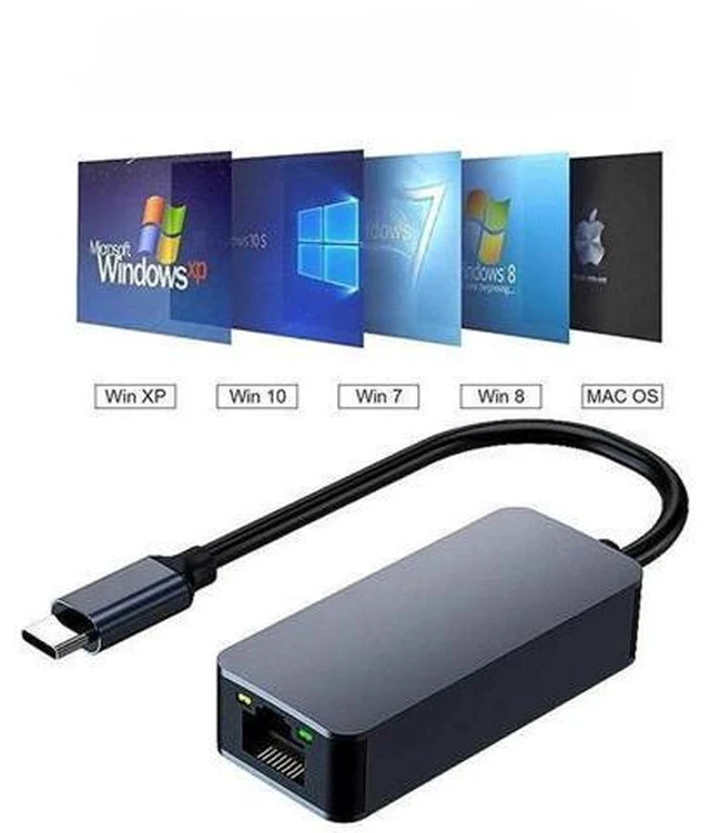 Alt view image 3 of 6 - USB C to 2.5G Ethernet Adapter, USB 3.0 Type C to 2.5G RJ45 LAN Network Converter, 2.5Gbps High Speed, Compatible with Mac OS, Windows, Linux, Backward Compatible with 2500/1000/100Mbps