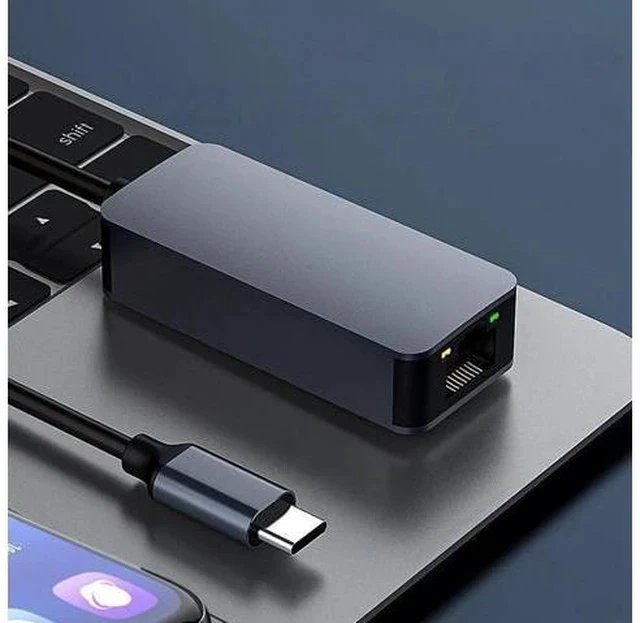 Alt view image 2 of 6 - USB C to 2.5G Ethernet Adapter, USB 3.0 Type C to 2.5G RJ45 LAN Network Converter, 2.5Gbps High Speed, Compatible with Mac OS, Windows, Linux, Backward Compatible with 2500/1000/100Mbps