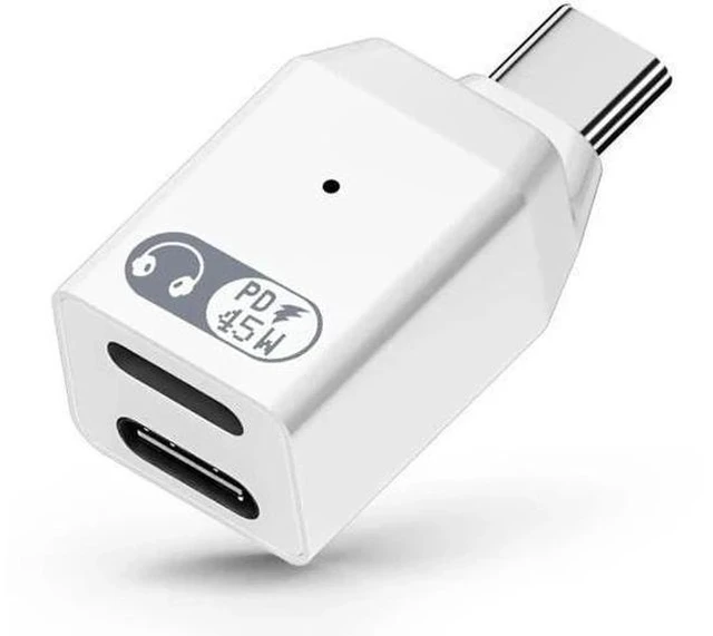 Main image of 2-in-1 USB C Splitter Adapter, Dual USB Type C Dongle with PD 45W Fast Charging, Compatible with iPhone 16/15 Series, iPad Air/Pro & All USB-C Wired Headphones