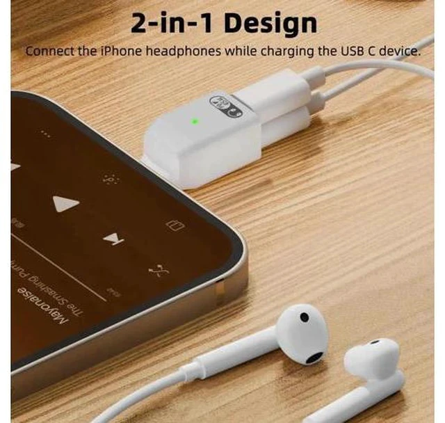Alt view image 3 of 6 - 2-in-1 USB C Splitter Adapter, Dual USB Type C Dongle with PD 45W Fast Charging, Compatible with iPhone 16/15 Series, iPad Air/Pro & All USB-C Wired Headphones