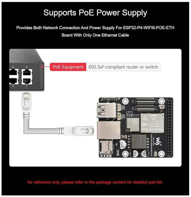 Alt view image 4 of 7 - ESP32-P4-WIFI6-POE-ETH Development Board Based On ESP32-P4 and ESP32-C6 Supports Wi-Fi 6 and Bluetooth 5 (LE),Supports PoE Power Supply,Supports AI Speech Interaction