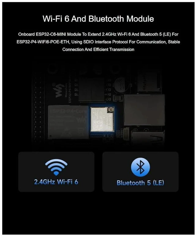 Alt view image 5 of 7 - ESP32-P4-WIFI6-POE-ETH Development Board Based On ESP32-P4 and ESP32-C6 Supports Wi-Fi 6 and Bluetooth 5 (LE),Supports PoE Power Supply,Supports AI Speech Interaction
