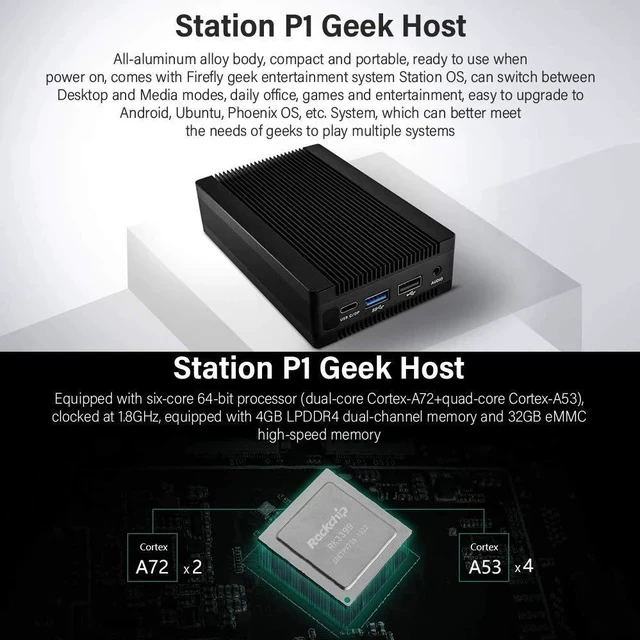 Alt view image 2 of 5 - Station P1 Geek PC Single Board Computer for Home Movies and Office