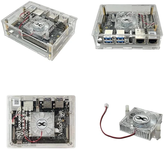 Alt view image 4 of 7 - VisionFive2 RISC-V Single Board Computer, Quad Core, 8GB with WiFi dongle, StarFive JH7110 with 3D GPU, Dual Ethernet Port with 2 x 1Gbit, for IOT/AI (Kit 7, Version v1.3B)