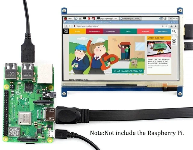 Alt view image 4 of 7 - 7 inch Capacitive Touch Screen IPS Display HDMI LCD Module 1024x600 Touchscreen for Raspberry Pi 4/3/2/1 Model B/B+/A+/BeagleBone Black/Banana Pi, Windows 10/8.1/8/7